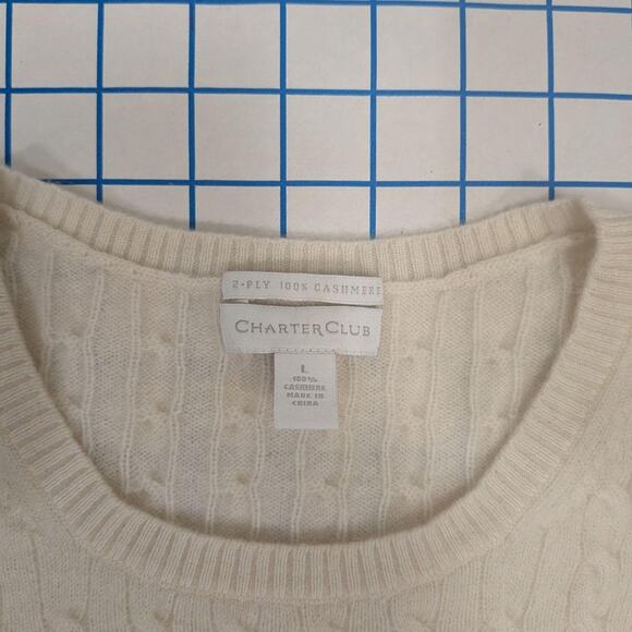 Charter Club 2-Ply 100% Cashmere Sweater, size L - Picture 4 of 8
